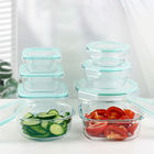 Copertura di plastica di vetro dei grandi contenitori di stoccaggio ermetici dell'alimento
